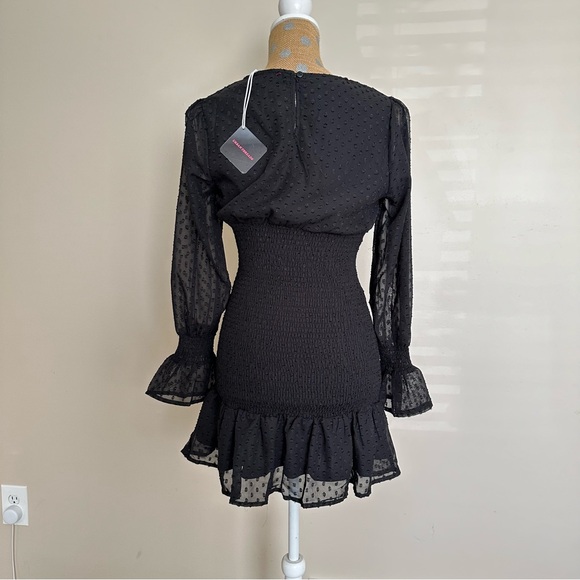 ASOS Urban Threads Bodycon Mini Dress With Sheer Spot Sleeves - Picture 3 of 8